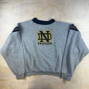 Vintage Team Edition Notre Dame Fighting Irish Sweatshirt Gray XL Embroidered